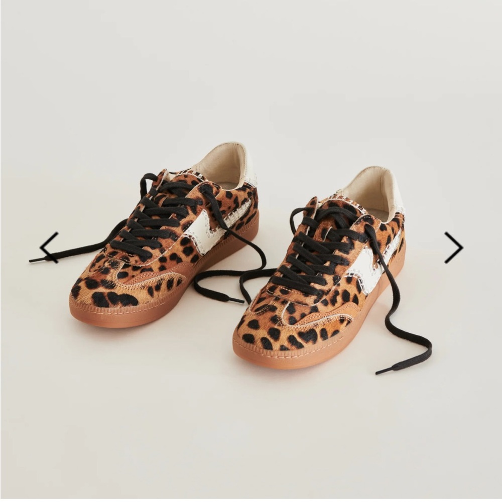 Dolce Vita Leopard Print Sneakers with Black Laces